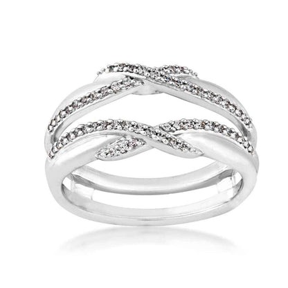 1/4 ct. tw. Criss Cross Diamond Wedding Ring Enhancer in 14K White Gold