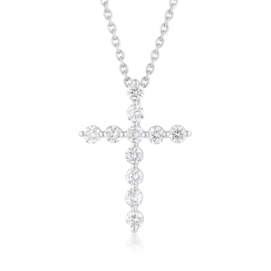 Adamante 1/2 ct. tw. Lab-Grown Diamond Cross Pendant in Sterling Silver