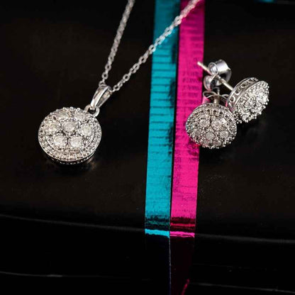 1/2 ct. tw. Diamond Pendant and Earring Box Set in Sterling Silver full view
