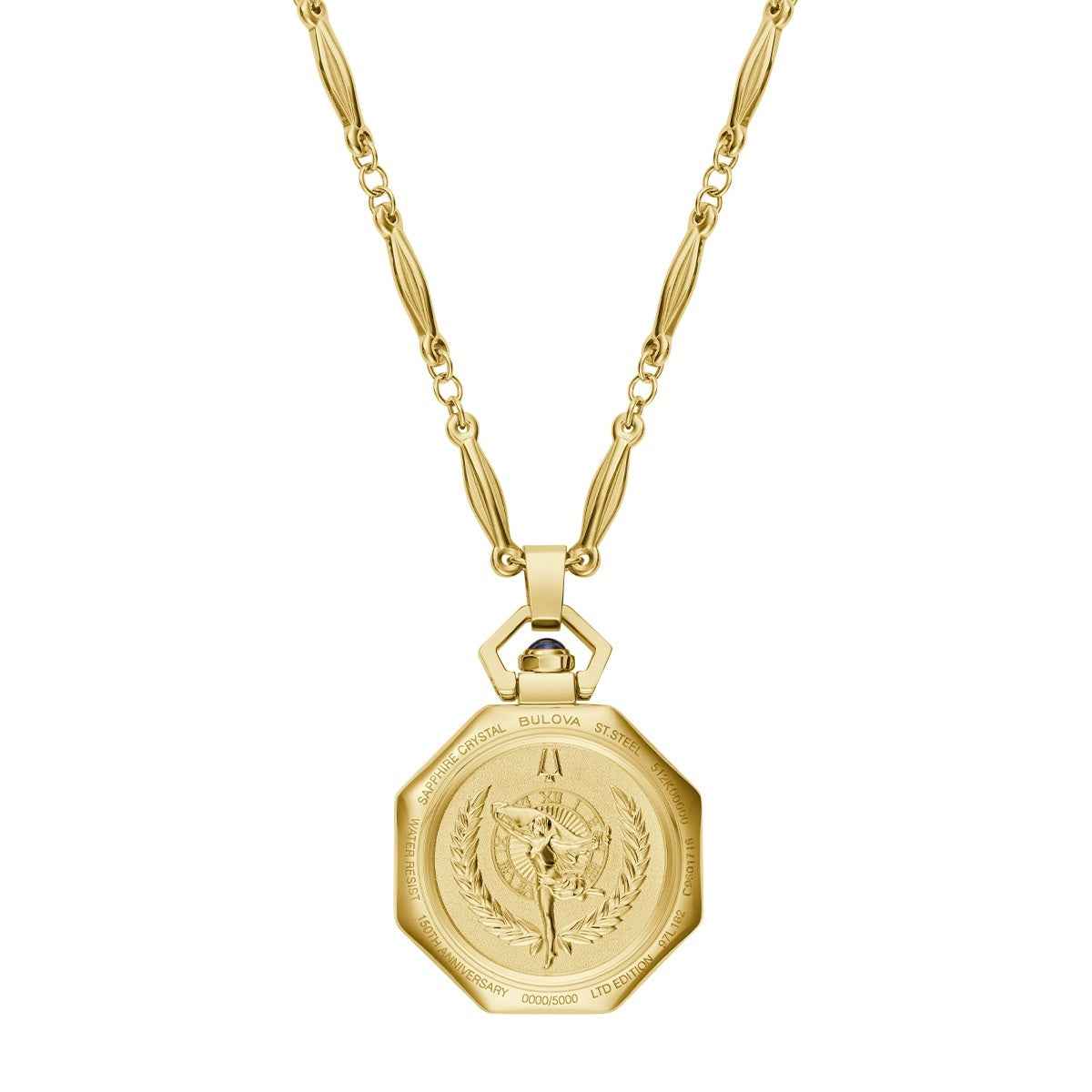 Bulova Ladies' Rubaiyat Quartz Gold-Tone Stainless Steel Watch Pendant with White Dial