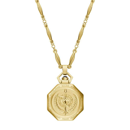 Bulova Ladies' Rubaiyat Quartz Gold-Tone Stainless Steel Watch Pendant with White Dial