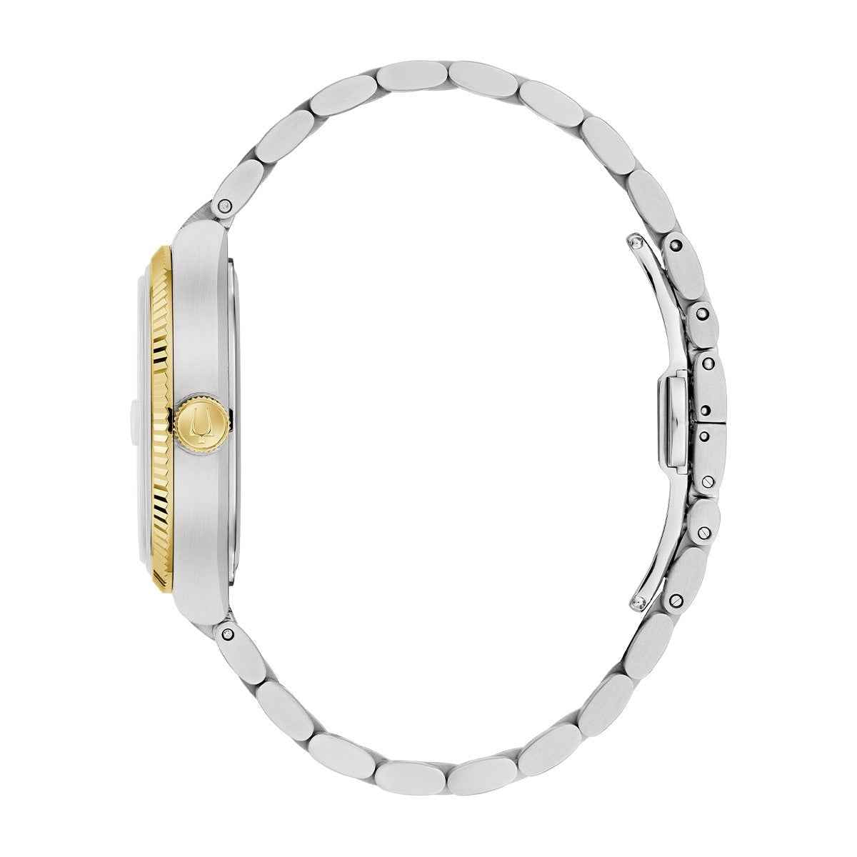 Bulova Men's Super Seville Quartz Two-Tone Stainless Steel Watch with Black Dial