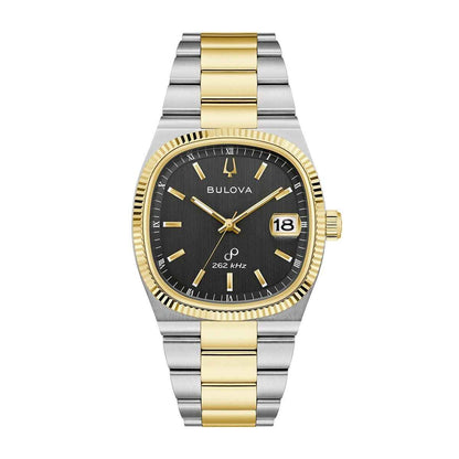 Bulova Men's Super Seville Quartz Two-Tone Stainless Steel Watch with Black Dial