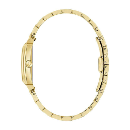Bulova Ladies' Sutton Quartz Gold-Tone Stainless Steel Watch with White Dial front view
