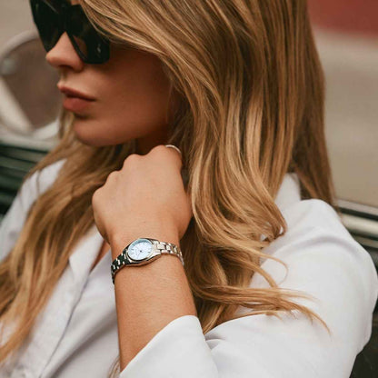Bulova Ladies' Surveyor Quartz Stainless Steel Watch with Blue Dial