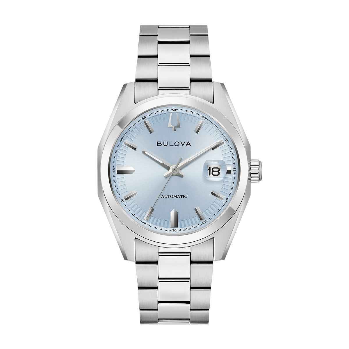 Bulova Men's Surveyor Automatic Stainless Steel Watch with Blue Dial