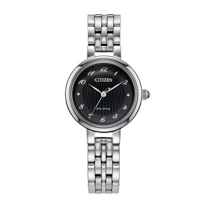 Citizen Ladies' L Classic Eco-Drive Stainless Steel Watch with Black Dial