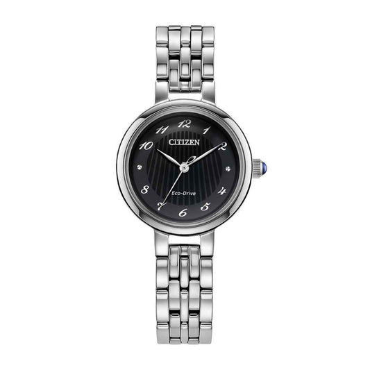 Citizen Ladies' L Classic Eco-Drive Stainless Steel Watch with Black Dial