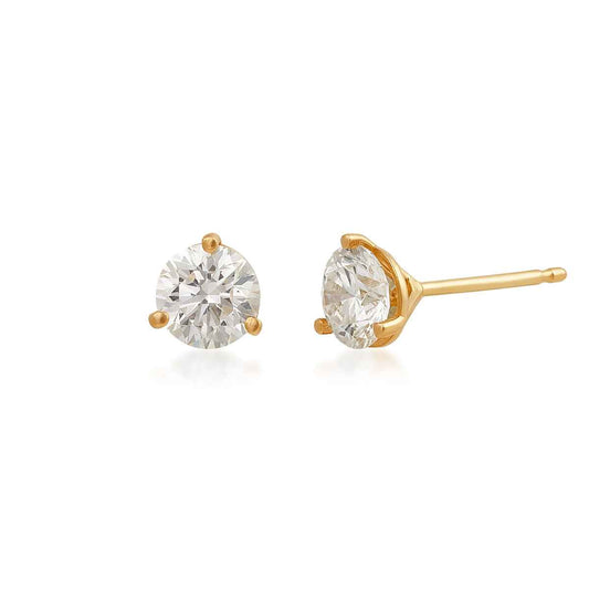 USA Collection 1-1/2 ct. tw. Lab-Grown Round Brilliant Diamond Solitaire Earrings in 14K Yellow Gold