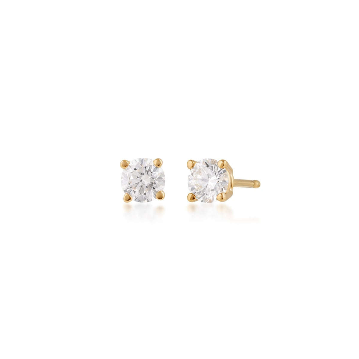 USA Collection 1/2 ct. tw. Lab-Grown Round Brilliant Diamond Solitaire Earrings in 14K Yellow Gold