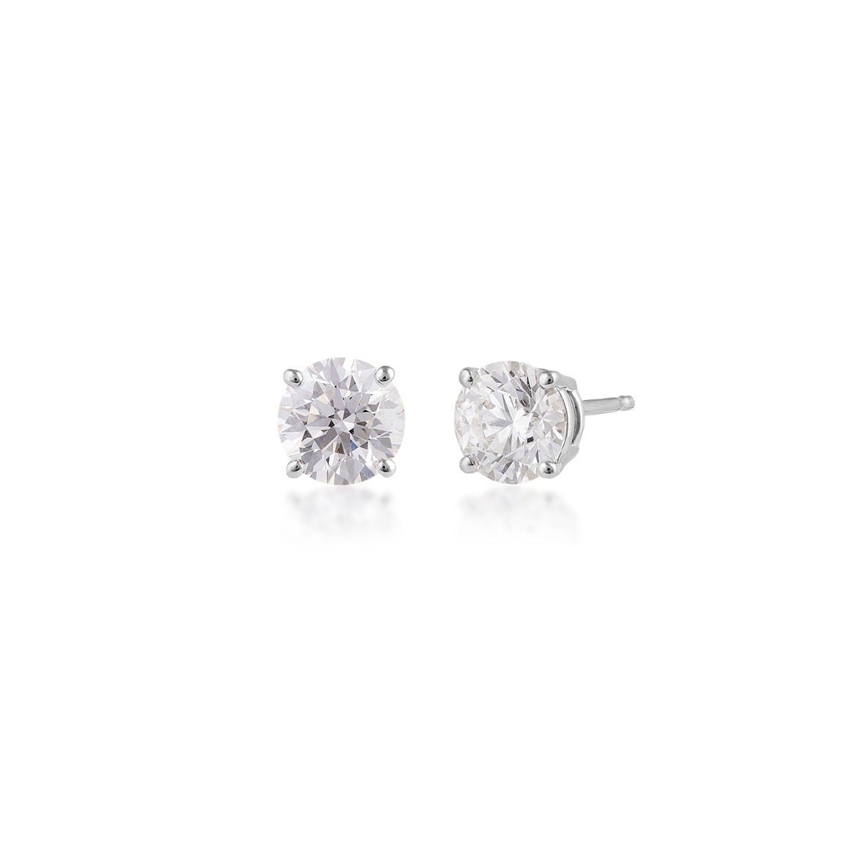 USA Collection 1-1/2 ct. tw. Lab-Grown Round Brilliant Diamond Solitaire Earrings in 14K White Gold (2)