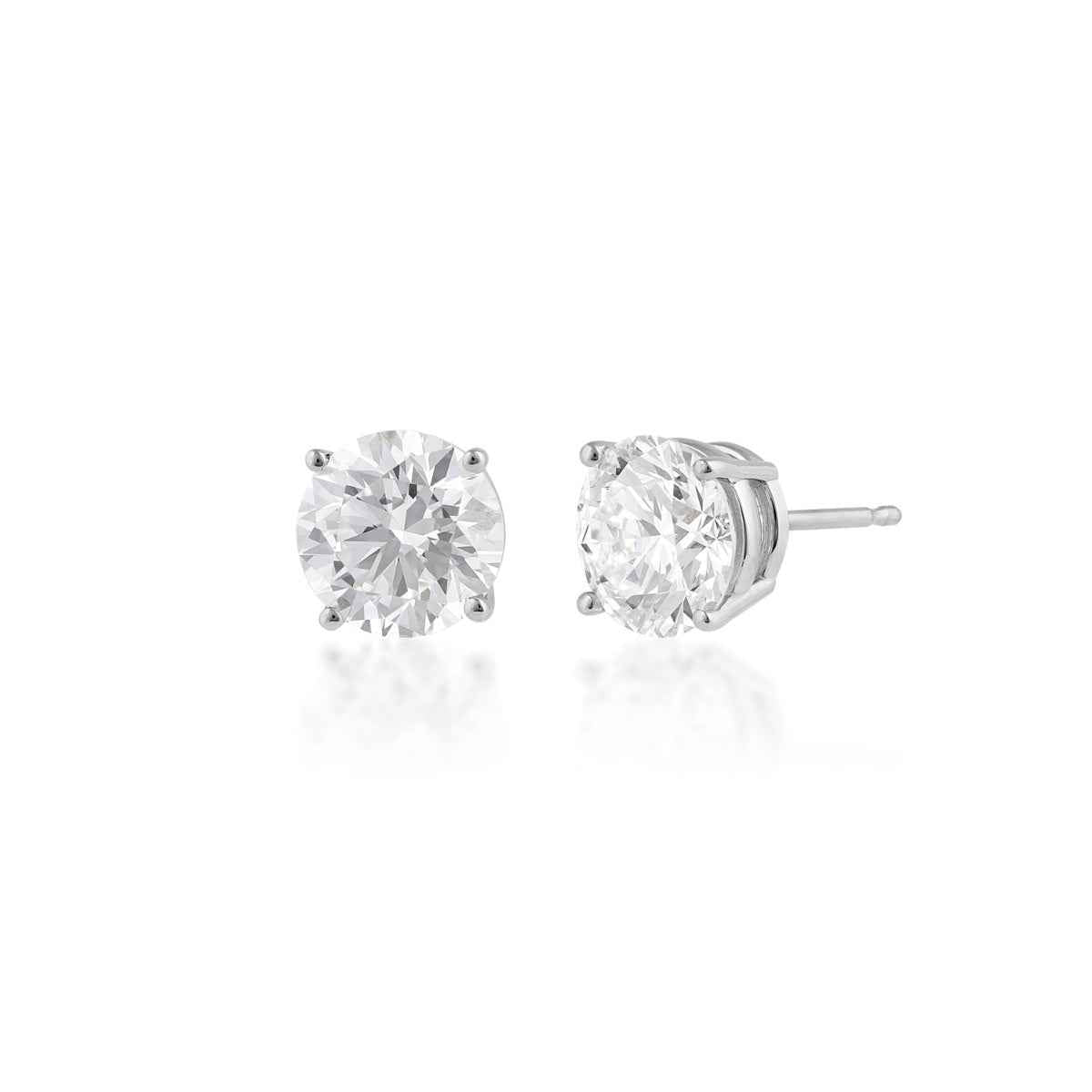 USA Collection 3 ct. tw. Lab-Grown Round Brilliant Diamond Solitaire Earrings in 14K White Gold