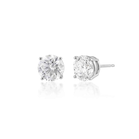 USA Collection 3 ct. tw. Lab-Grown Round Brilliant Diamond Solitaire Earrings in 14K White Gold