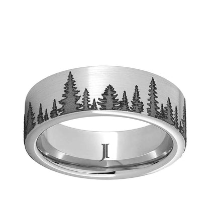 Men's Forest Engraved Wedding Ring in Serinium