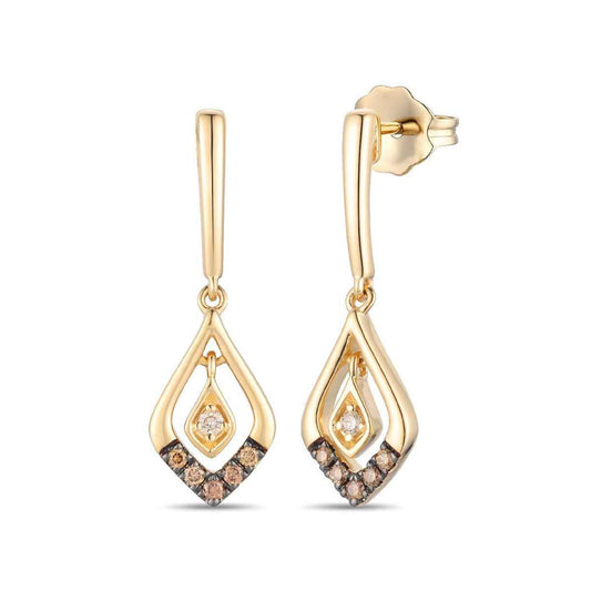 Le Vian 1/10 ct. tw. Chocolate & Nude Diamond Dangle Earrings in 14K Honey Gold