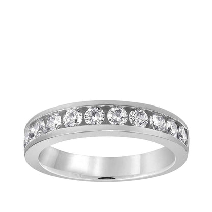 Adamante 3/4 ct. tw. Lab-Grown Round Brilliant 11-Stone Diamond Channel Set Anniversary Ring in 14K White Gold (2)