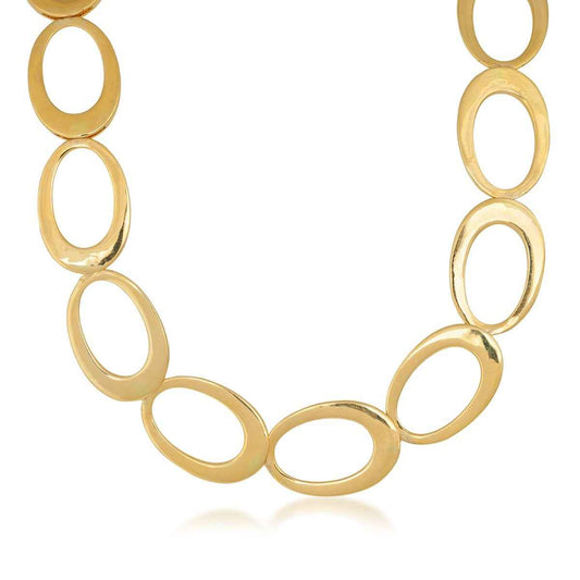 16mm 16-inch Polished Link Fashion Chain Necklace in 14K Yellow Gold