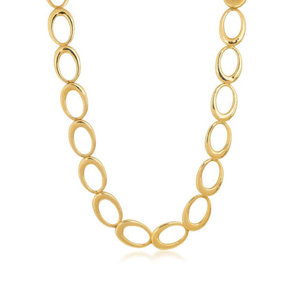 9.5mm 16-inch Polished Link Fashion Chain Necklace in 14K Yellow Gold