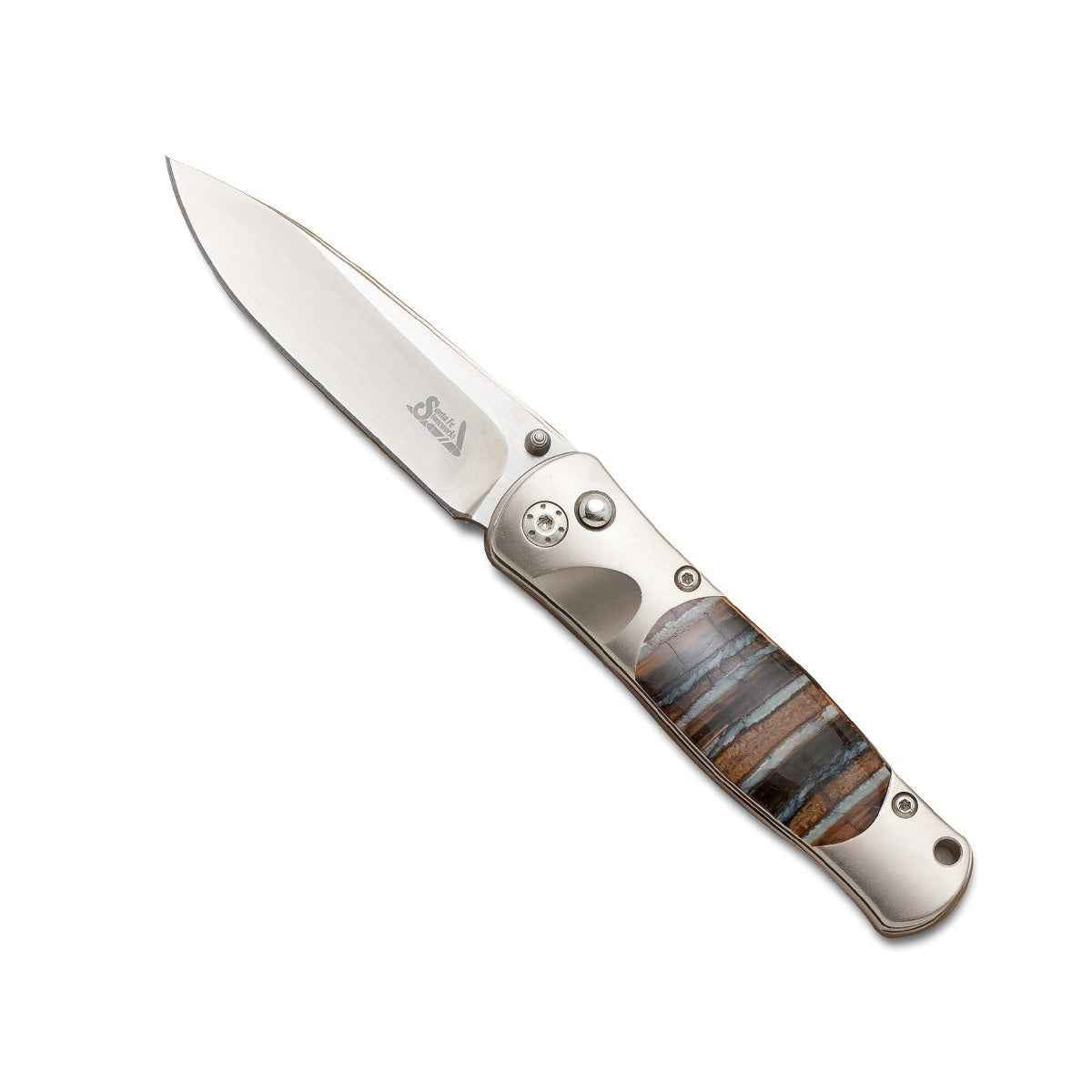 Santa Fe Stoneworks 3-1/2-inch Tesoro Woolly Mammoth Tooth Button Lock Pocket Knife