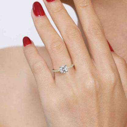 Gabriel & Co. 1/7 ct. tw. Diamond Round Semi-Mount Engagement Ring in 14K Yellow Gold full view
