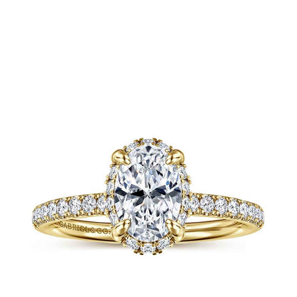 Gabriel & Co. 1/3 ct. tw. Diamond Halo Oval Semi-Mount Engagement Ring in 14K Yellow Gold (2)