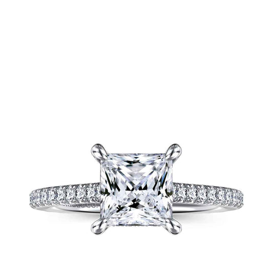 Gabriel & Co. 1/3 ct. tw. Diamond Princess Cut Semi-Mount Engagement Ring in 14K White Gold