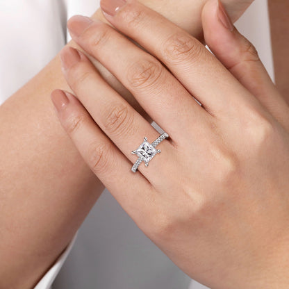 Gabriel & Co. 1/3 ct. tw. Diamond Princess Cut Semi-Mount Engagement Ring in 14K White Gold full view