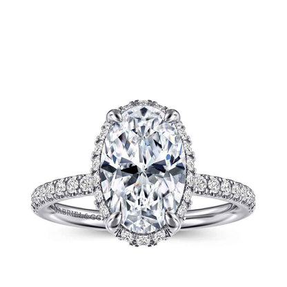 Gabriel & Co. 1/3 ct. tw. Diamond Halo Oval Semi-Mount Engagement Ring in 14K White Gold