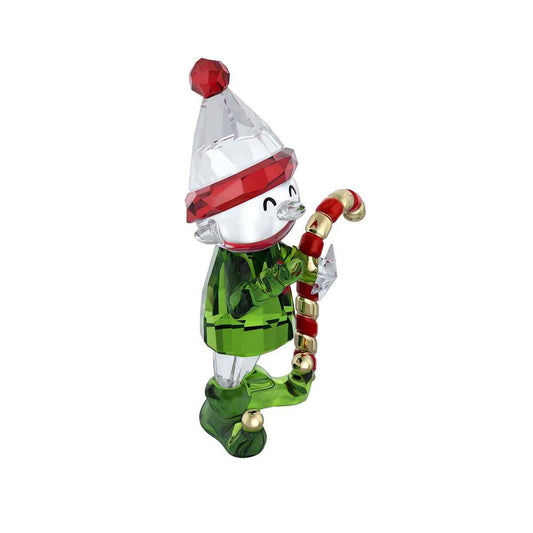 Swarovski Holiday Cheers Dulcis Elf & Candy Cane Figurine front view