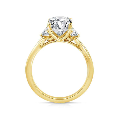 Above Love Star 3 ct. tw. Lab-Grown Radiant Cut Diamond Twist Engagement Ring in 18K Yellow Gold close-up detail