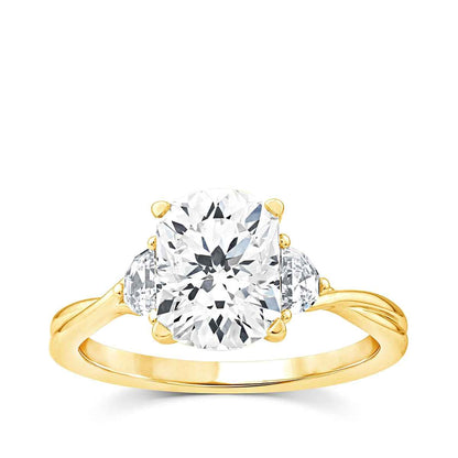 Above Love Star 3 ct. tw. Lab-Grown Radiant Cut Diamond Twist Engagement Ring in 18K Yellow Gold