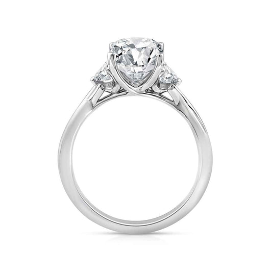 Above Love Star 3 ct. tw. Lab-Grown Radiant Cut Diamond Twist Engagement Ring in 18K White Gold close-up detail
