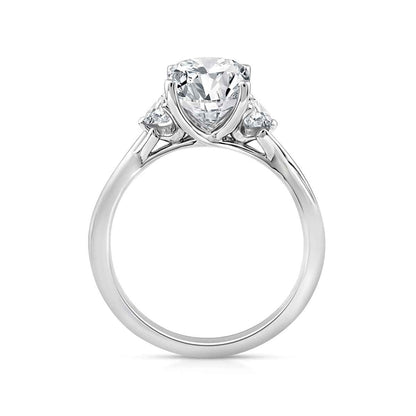 Above Love Star 3 ct. tw. Lab-Grown Radiant Cut Diamond Twist Engagement Ring in 18K White Gold close-up detail