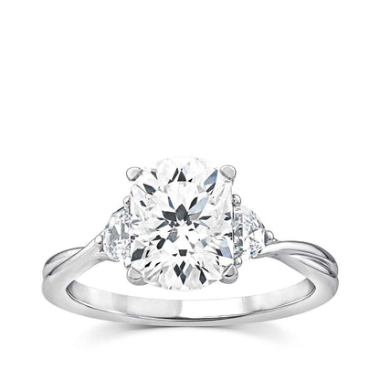 Above Love Star 3 ct. tw. Lab-Grown Radiant Cut Diamond Twist Engagement Ring in 18K White Gold