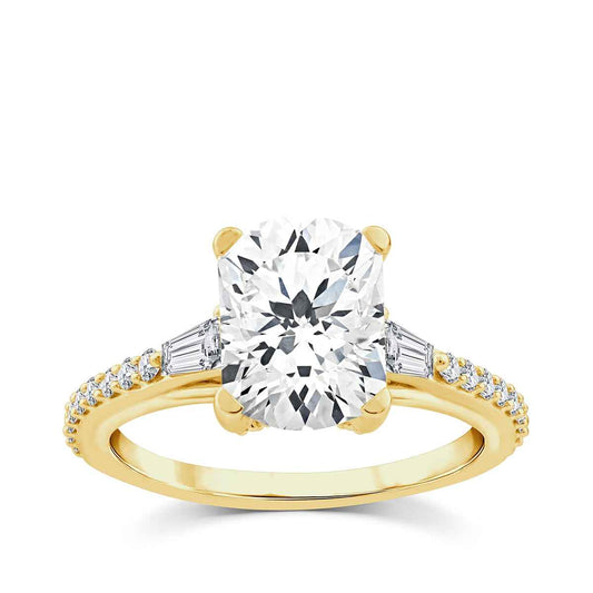 Above Love Star 3-7/8 ct. tw. Lab-Grown Radiant Cut & Baguette Diamond Engagement Ring in 18K Yellow Gold