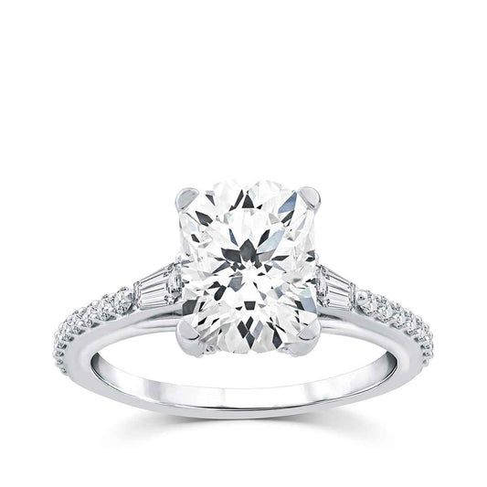 Above Love Star 3-7/8 ct. tw. Lab-Grown Radiant Cut & Baguette Diamond Engagement Ring in 18K White Gold