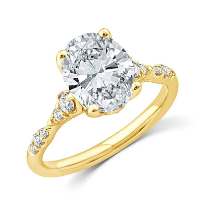 Above Love Star 3-5/8 ct. tw. Lab-Grown Oval Diamond Engagement Ring in 18K Yellow Gold front view