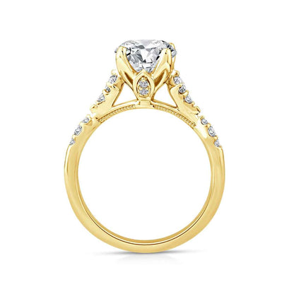 Above Love Star 3-5/8 ct. tw. Lab-Grown Oval Diamond Engagement Ring in 18K Yellow Gold close-up detail