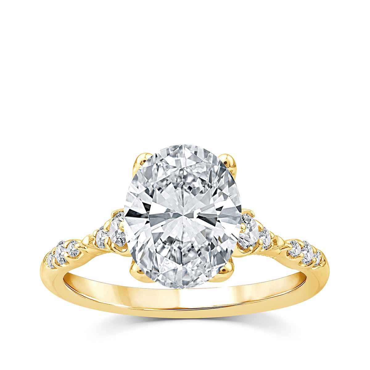 Above Love Star 3-5/8 ct. tw. Lab-Grown Oval Diamond Engagement Ring in 18K Yellow Gold