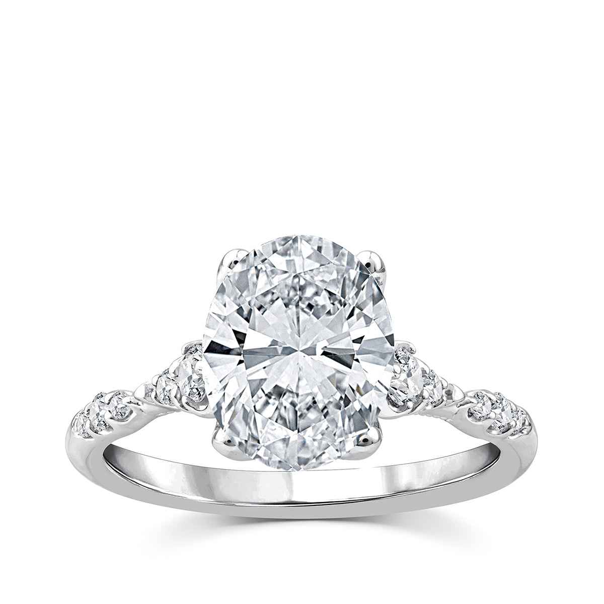 Above Love Star 3-5/8 ct. tw. Lab-Grown Oval Diamond Engagement Ring in 18K White Gold