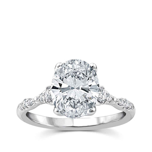 Above Love Star 3-5/8 ct. tw. Lab-Grown Oval Diamond Engagement Ring in 18K White Gold