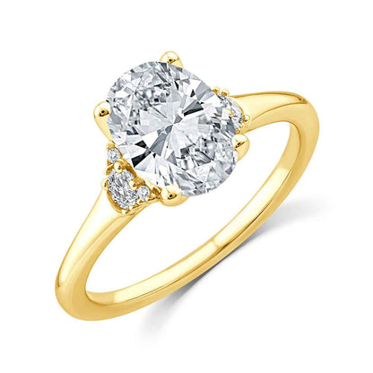 Above Love Star 3 ct. tw. Lab-Grown Oval Diamond Engagement Ring in 18K Yellow Gold front view