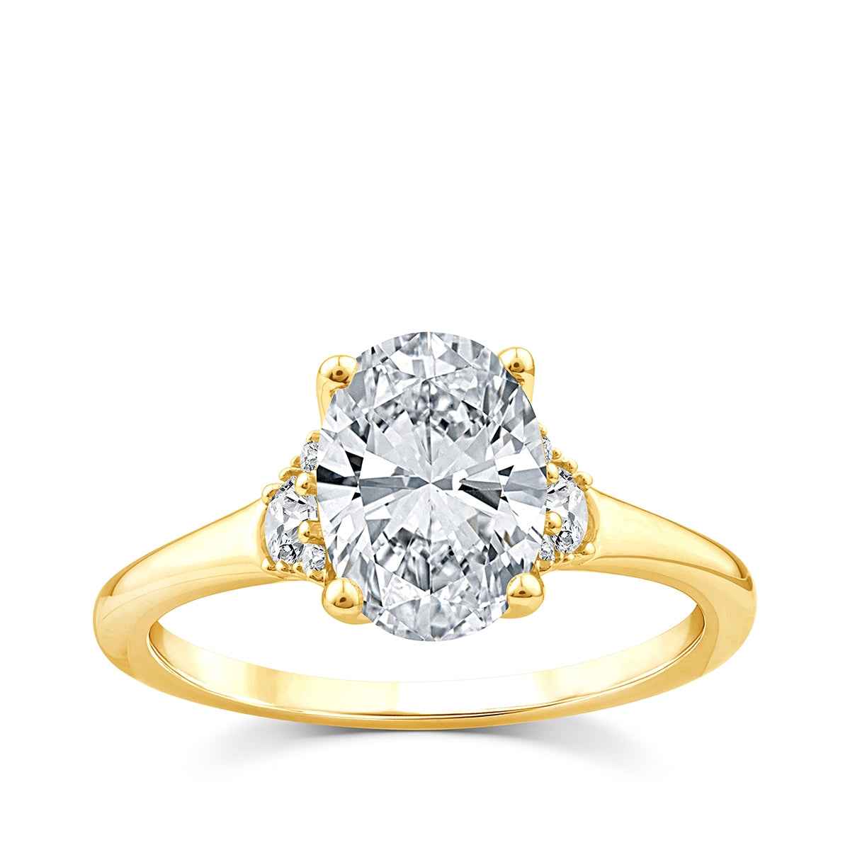 Above Love Star 3 ct. tw. Lab-Grown Oval Diamond Engagement Ring in 18K Yellow Gold
