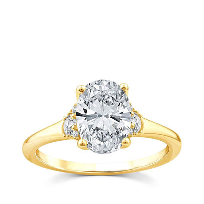 Above Love Star 3 ct. tw. Lab-Grown Oval Diamond Engagement Ring in 18K Yellow Gold