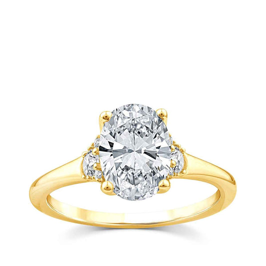 Above Love Star 3 ct. tw. Lab-Grown Oval Diamond Engagement Ring in 18K Yellow Gold