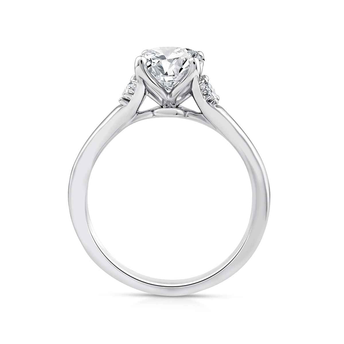 Above Love Star 3 ct. tw. Lab-Grown Oval Diamond Engagement Ring in 18K White Gold close-up detail