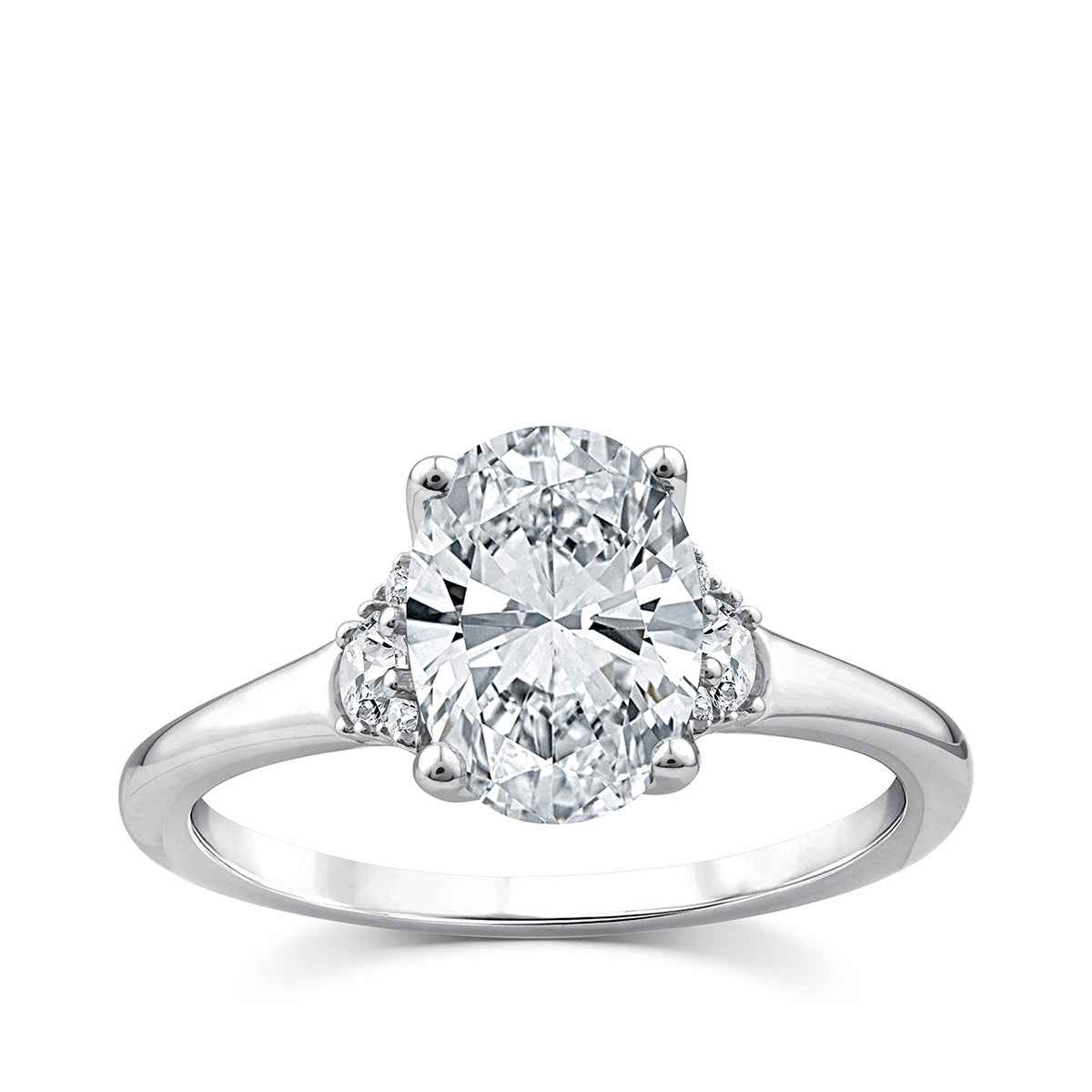 Above Love Star 3 ct. tw. Lab-Grown Oval Diamond Engagement Ring in 18K White Gold