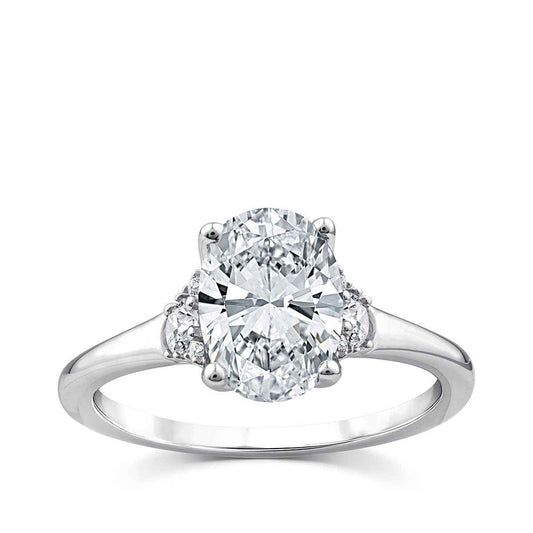Above Love Star 3 ct. tw. Lab-Grown Oval Diamond Engagement Ring in 18K White Gold