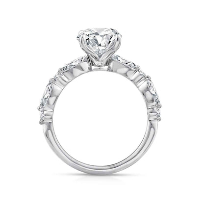 Above Love Star 4 ct. tw. Lab-Grown Oval & Marquise Diamond Wedding Set in 18K White Gold side profile