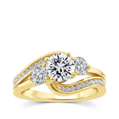 Above Love Star 1-5/8 ct. tw. Lab-Grown Round Brilliant 3-Stone Diamond Engagement Ring in 18K Yellow Gold